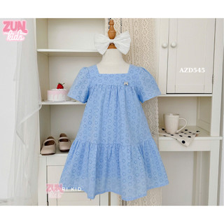 Váy Bé Gái Xô Thêu Lavie AZD545 – Chất Xô Cotton Mềm, Form Rộng Thoải Mái