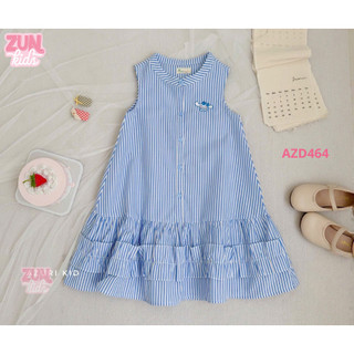 Đầm Sơ Mi Bé Gái Chất Cotton Mềm AZD464 – Hình Thêu Xinh Xắn, Thoải Mái Vận Động 2-10 Tuổi