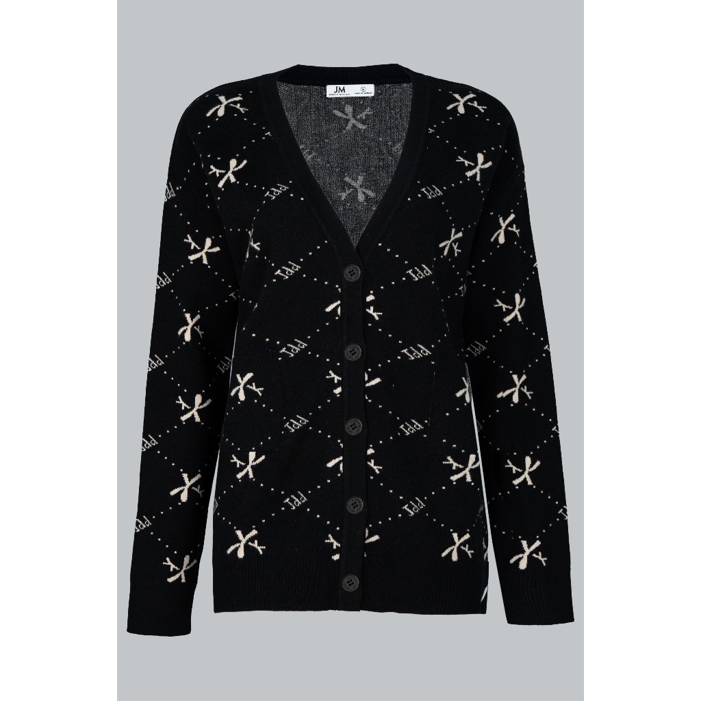 Áo Cardigan Dáng Dài Họa Tiết Parisian Chic 2K08.2510. Áo Len Cardigan Dáng Dài. Áo Cardigan Thu Đông Thiết Kế Bởi JM
