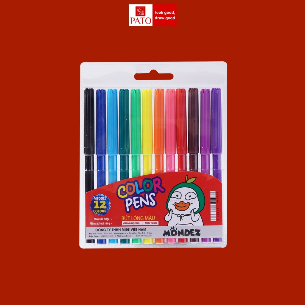 Bút Dạ Màu Loại 12 Màu, Bút Dạ Chất Liệu Nhựa Cao Cấp, Màu Sắc Chuẩn,Tươi Sáng, Rõ Nét, Không Phai M70011