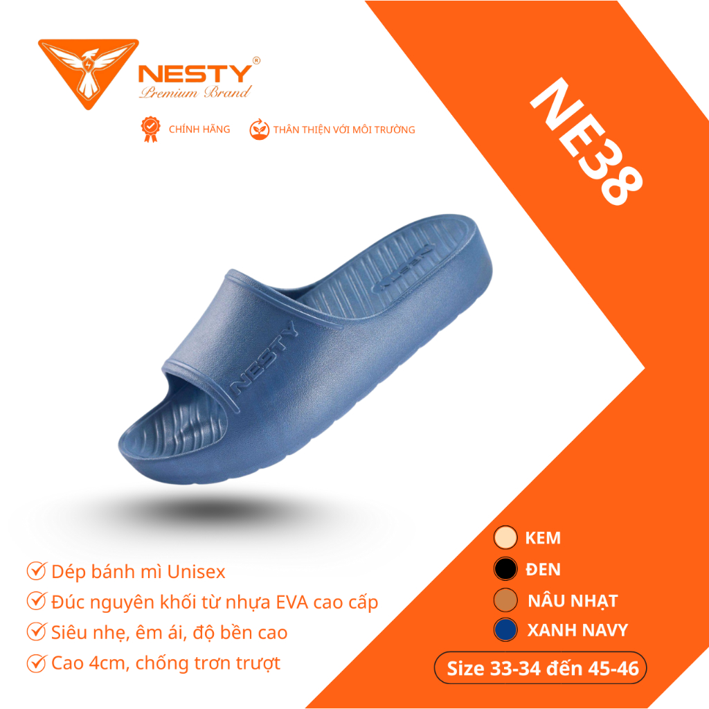 [NE38] Dép Bánh Mì Đúc Nguyên Khối EVA NESTY | Shopee Việt Nam