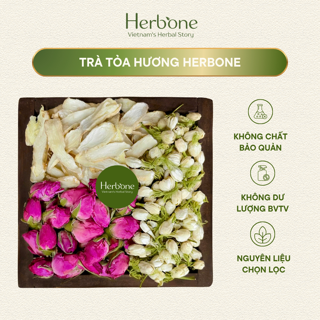 [Dùng thử] Set 10 Gói Trà Hoa Thảo Mộc HERBONE Đẹp Da Thanh Lọc Cơ thể Ngủ Ngon Nhiều Loại