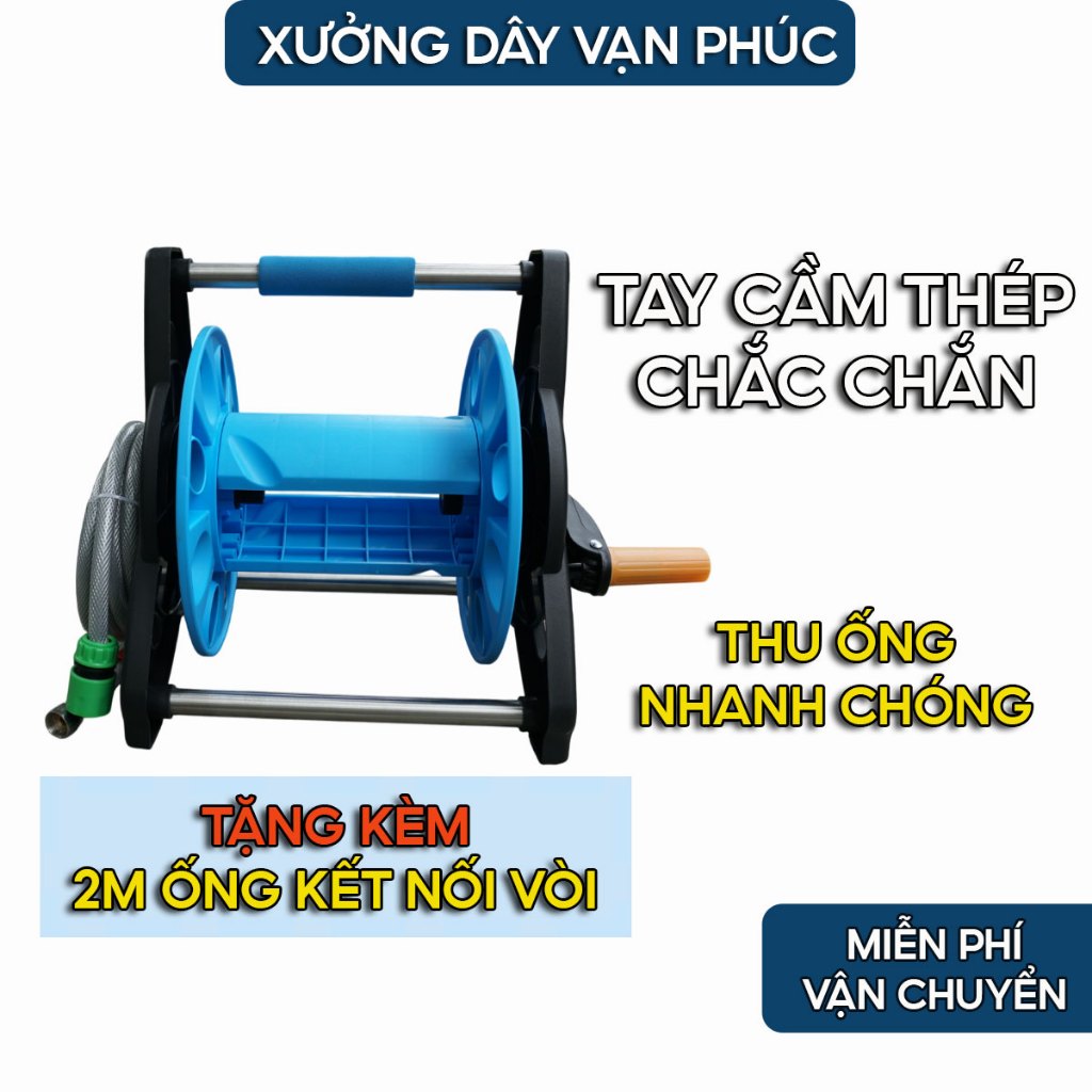 Bộ khung rulo hỗ trợ cuộn dây nước 5m đến 25m, ống nước, vòi nước ...