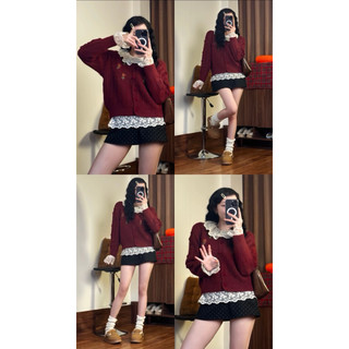 [V1.1097] Chân Váy Dạ Chấm Bi Dáng Chữ A 3 Màu Siêu Hot ( có lót quần)