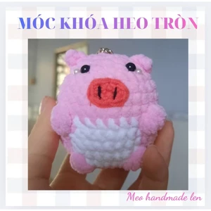 Móc khóa heo tròn - handmade len - crochet - amigurumi