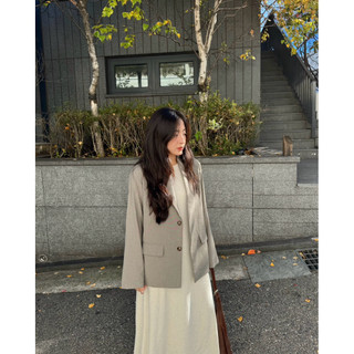 Áo blazer lai vuông form rộng Ma Vie