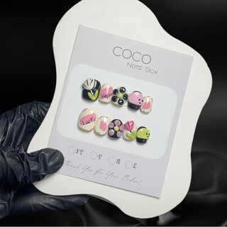 (HỎA TỐC) Móng úp tay, Nailbox thiết kế nặn hoa G147 dễ thương nhà GEMYCHIP