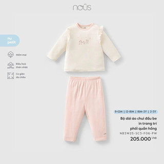 Bộ dài áo chui đầu in trang trí Nous cho bé 9-3y
