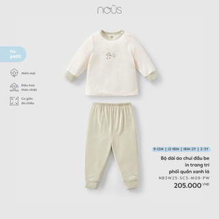Bộ dài áo chui đầu in trang trí Nous cho bé 9-3y