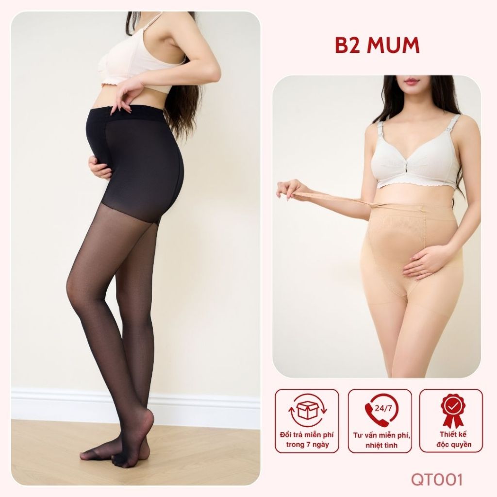 Quần tất bầu mỏng có chun chỉnh, đi thật chân, mặc lên sẽ thấy chân bên trong - QT001 B2MUM