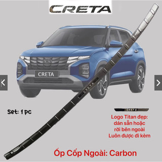 Ốp chống trầy cốp CACBON xe Hyundai Creta 2022, 2023, 2024, 2025 Vân CARBON cao cấp