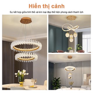 Đèn chùm phòng khách 3 màu đèn led đèn thả trang trí đèn trần phòng ngủ