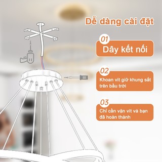 Đèn chùm phòng khách 3 màu đèn led đèn thả trang trí đèn trần phòng ngủ