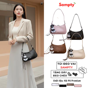 Túi Đeo Vai 𝐒𝐚𝐦𝐩𝐭𝐲 Dáng Bầu Đứng Form Tùy Chọn Phụ Kiện Charm Gấu Phong Cách Hàn Quốc