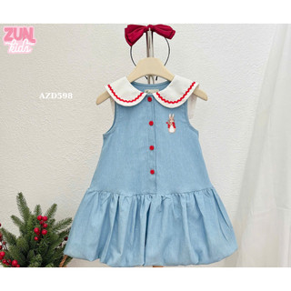 Váy bé gái cổ sen tai thỏ dáng bí AZD598  – Váy xinh tiểu thư đáng yêu | ZUN Kids