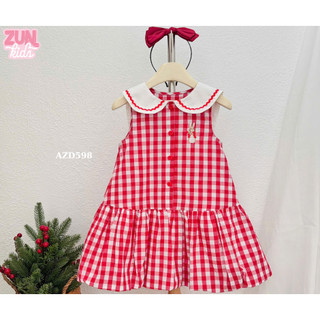 Váy bé gái cổ sen tai thỏ dáng bí AZD598  – Váy xinh tiểu thư đáng yêu | ZUN Kids
