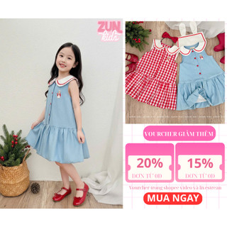 Váy bé gái cổ sen tai thỏ dáng bí AZD598  – Váy xinh tiểu thư đáng yêu | ZUN Kids