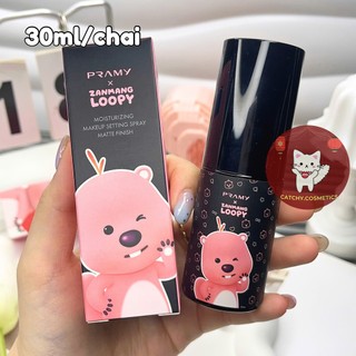 (Minisize) [PRAMY] Xịt Khóa Nền Makeup PRAMY Vỏ Loopy Đáng Yêu, Moisturizing Setting Spray, 30ml