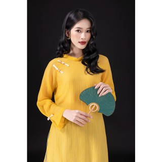 SWANLAKE | Áo Dài Cách Tân Nữ Mộc Tâm Phom Suông Cổ Trụ Tà Kép Chất Vải Xốp Hàn Đính Nút L13122