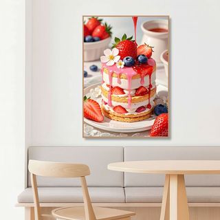 Tranh Canvas Treo Tường Hình Bánh Kem, Bánh Ngọt BH198 - Tranh Treo Decor, Trang Trí Quán Nước, Nhà Hàng, Quán Bánh