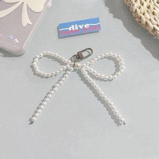 [HOẢ TỐC] Móc Khoá Nơ Ngọc Trai, Phụ Kiện Trang Trí Túi Thời Trang