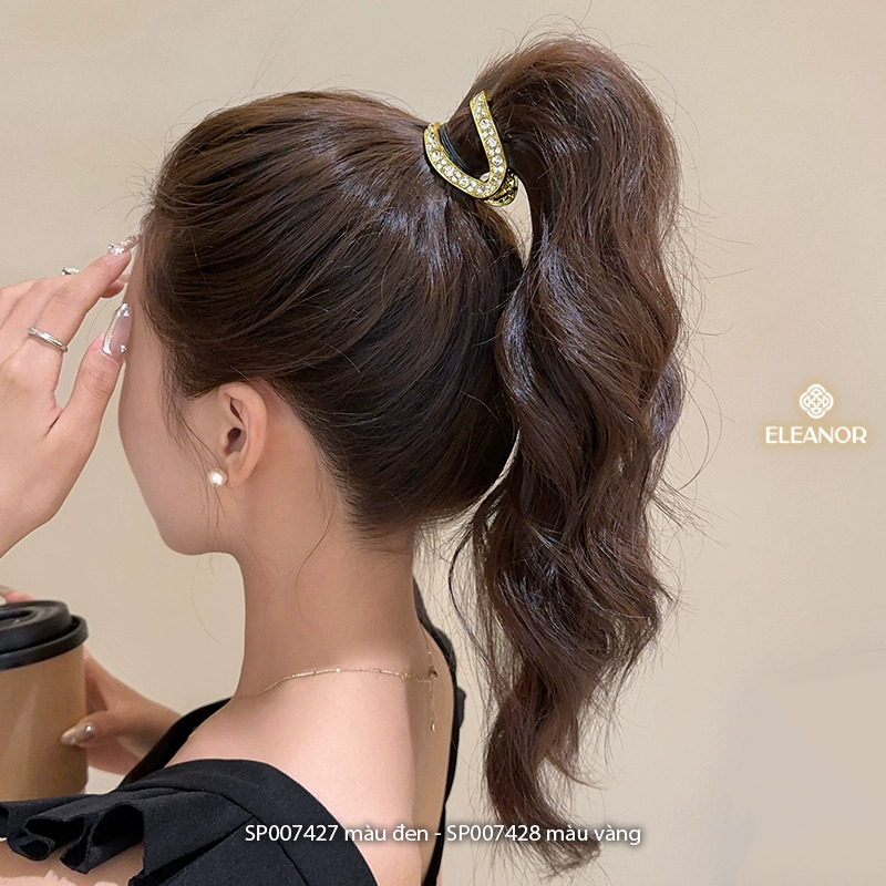 Kẹp tóc nữ Eleanor Accessories kiểu dáng chữ V kẹp tóc càng cua đính đá phụ kiện tóc 7427