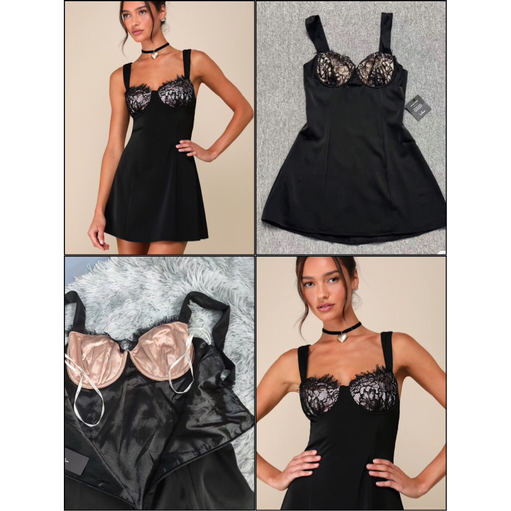 Lulus | Đầm lụa chất mượt mini dress hãng âu may 2 lớp xịn xò full tag