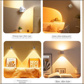 OOKAS Đèn Ngủ Không Dây Từ Tính, bóng đèn đầu giường, Đèn Ngủ Trang Trí, 360° Xoay