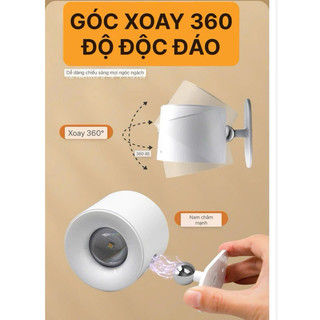 OOKAS Đèn Ngủ Không Dây Từ Tính, bóng đèn đầu giường, Đèn Ngủ Trang Trí, 360° Xoay