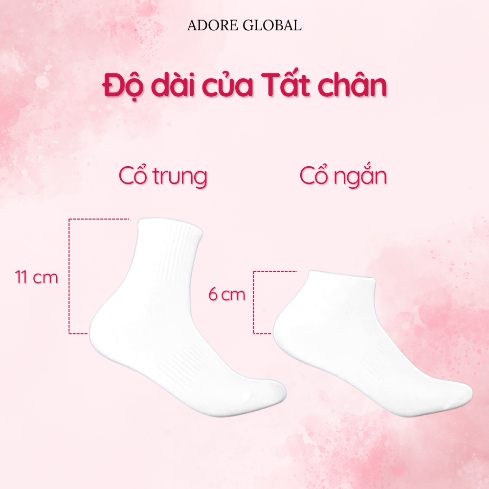 Combo 10 Đôi Tất Vớ Chân Nam Nữ Adore Trơn Basic Êm Ái Dày Dặn Thoáng Khí - Adore Global