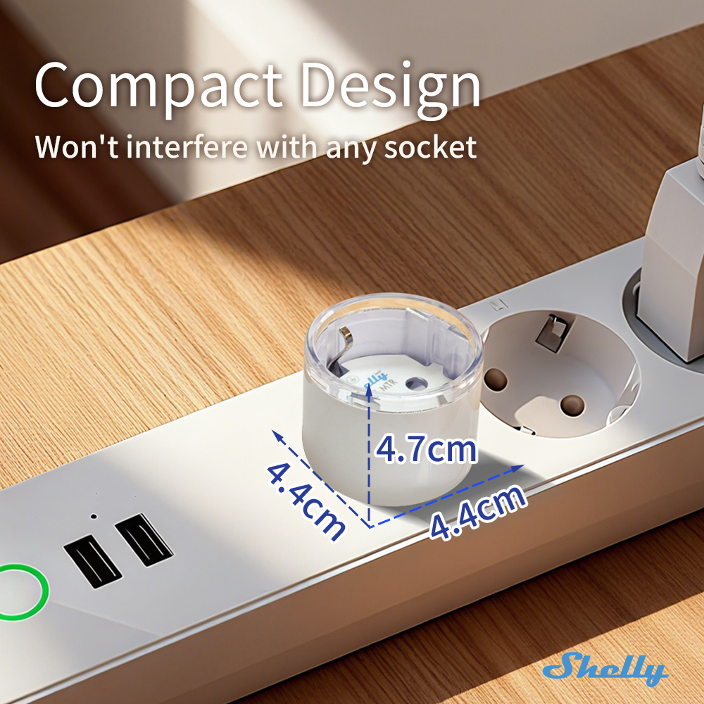 Ổ cắm thông minh WiFi Shelly Plug S Gen3 đo điện tiêu thụ điều khiển từ xa qua điện thoại tiết kiệm điện
