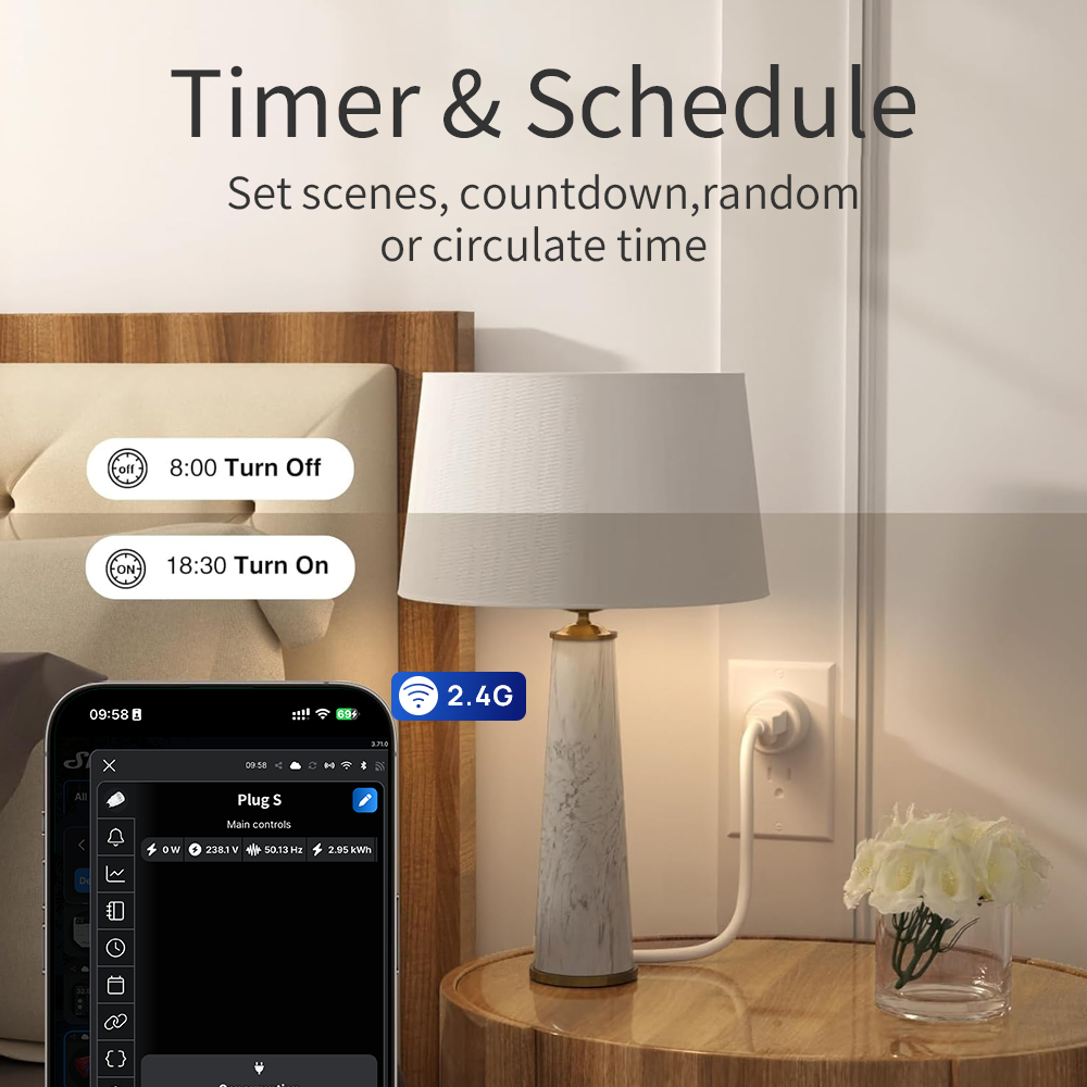Ổ cắm thông minh WiFi Shelly Plug S Gen3 đo điện tiêu thụ điều khiển từ xa qua điện thoại tiết kiệm điện