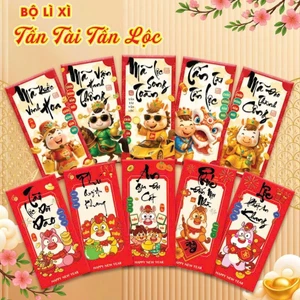 Combo 10 Bao Lì Xì Truyền Thống Tết Bính Ngọ 2026 BỐ KHỦNG LONG Bộ Lì Xì Tết 10 Cái May Mắn Nhiều Mẫu