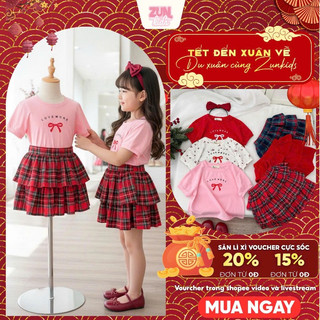 Set Đồ Bé Gái LOVE MORE AZB599 – Áo Thun In Chữ & Chân Váy Xinh, Dáng Tiểu Thư Dễ Thương