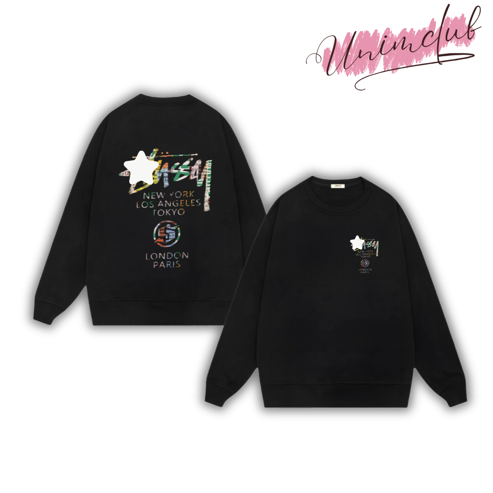 Áo Sweater Stu.ssy Form Rộng Âu Mỹ Chất Liệu Nỉ Chân Cua Cotton Không Bai Nhão Bảo Hành Hình In Chống Bong Nứt