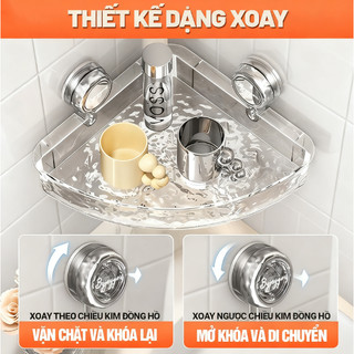 ZiinLife Kệ Nhà Tắm Đa Năng Hút Chân Không Gắn Tường. Không Cần Khoan, Chất Liệu Chống Gỉ Sét