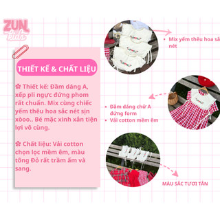 Váy Bé Gái Cổ Yếm Tháo rời 2-10 Tuổi Dáng Chữ A , Thoải Mái Vận Động - Phù Hợp Lê Tết, Noel, Đi Học, Đi Chơi