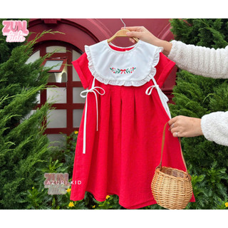 Váy Bé Gái Cổ Yếm Tháo rời 2-10 Tuổi Dáng Chữ A , Thoải Mái Vận Động - Phù Hợp Lê Tết, Noel, Đi Học, Đi Chơi