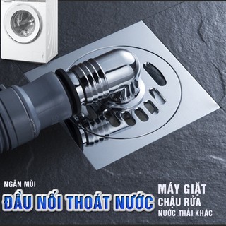 Đầu Nối Thoát Nước Ngăn Mùi Chống Trào Ngược | Đầu Thoát Sàn Máy Giặt Lavabo Chậu Rửa Đa Năng