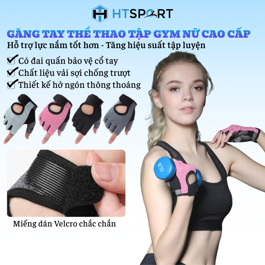 Găng Tay Tập Gym, Bao Tay Thể Thao Thể Hình Tập Tạ Nâng Tạ Nữ Cao Cấp Đủ Màu Đủ Size