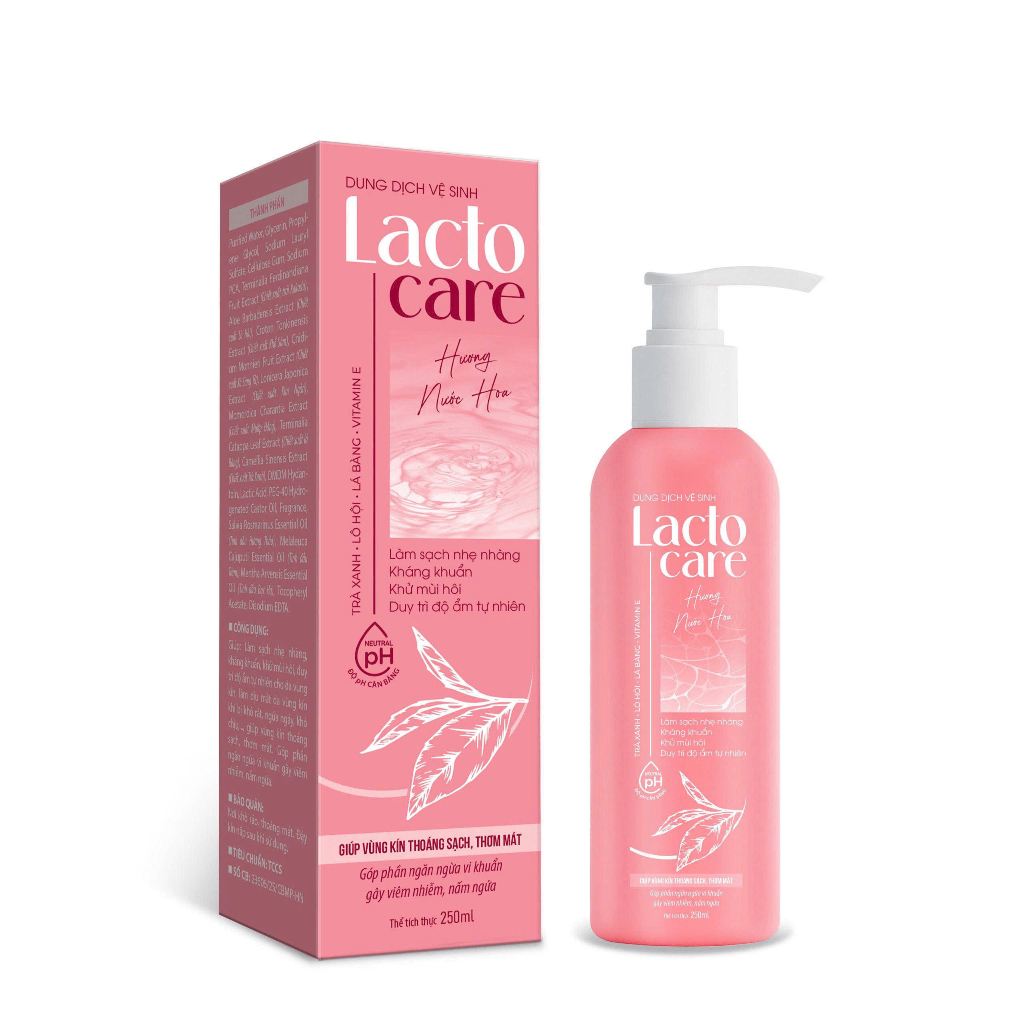 Dung Dịch Vệ Sinh Lacto Care Hương Nước Hoa Chai 250ML - Chiết Xuất Từ Trà Xanh Và Lô Hội Giúp Duy Trì Độ Ẩm