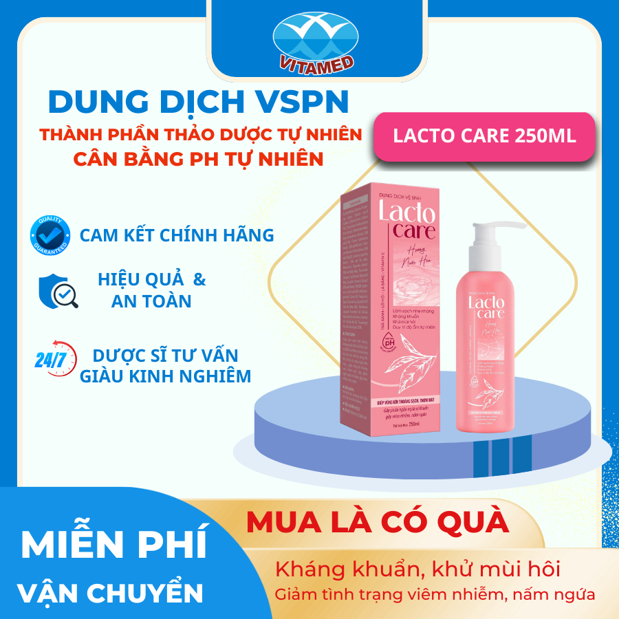 Dung Dịch Vệ Sinh Lacto Care Hương Nước Hoa Chai 250ML - Chiết Xuất Từ Trà Xanh Và Lô Hội Giúp Duy Trì Độ Ẩm