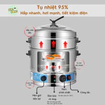 ( M) nồi hấp điện 3 tầng công nghiệp , nồi hấp xôi bằng điện,làm flan, da lợn, xu xê, bánh giò, caramen, thịt, cá — ảnh 5