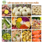 ( M) nồi hấp điện 3 tầng công nghiệp , nồi hấp xôi bằng điện,làm flan, da lợn, xu xê, bánh giò, caramen, thịt, cá — ảnh 3
