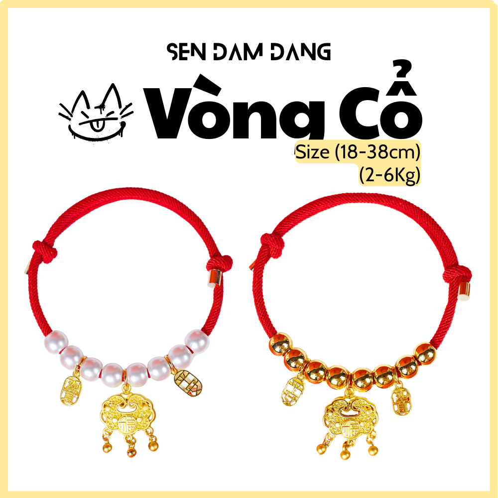 Vòng Cổ Dây Đỏ Cho Mèo 18-28cm & 28-34cm