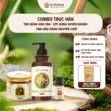 Bộ 3 Trục Hàn Trà Gừng Đường Phèn Tinh Dầu Gừng Nguyên Chất Và Nước Cốt Gừng Xuyên Khung