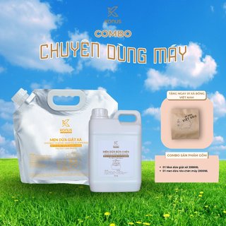 COMBO Chuyên dùng máy Konus Homecare gồm Men dừa giặt xả 3L và Men dừa Rửa chén máy 2L