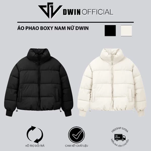 Áo khoác phao boxy nam nữ DWIN local brand dáng lửng cổ cao unisex trần bông dày dặn siêu ấm Premium AK03A
