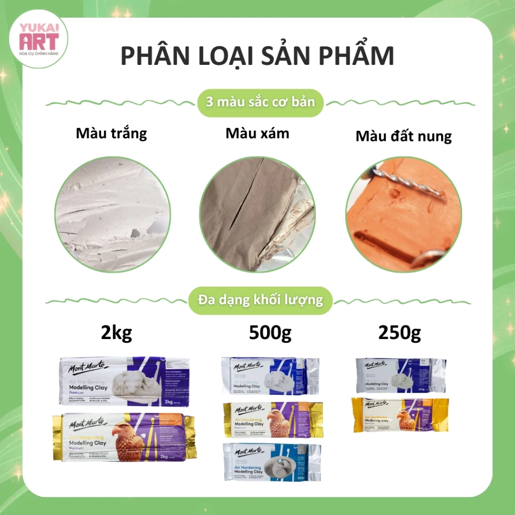 [HỎA TỐC HCM] Đất sét tạo hình tự khô Mont Marte