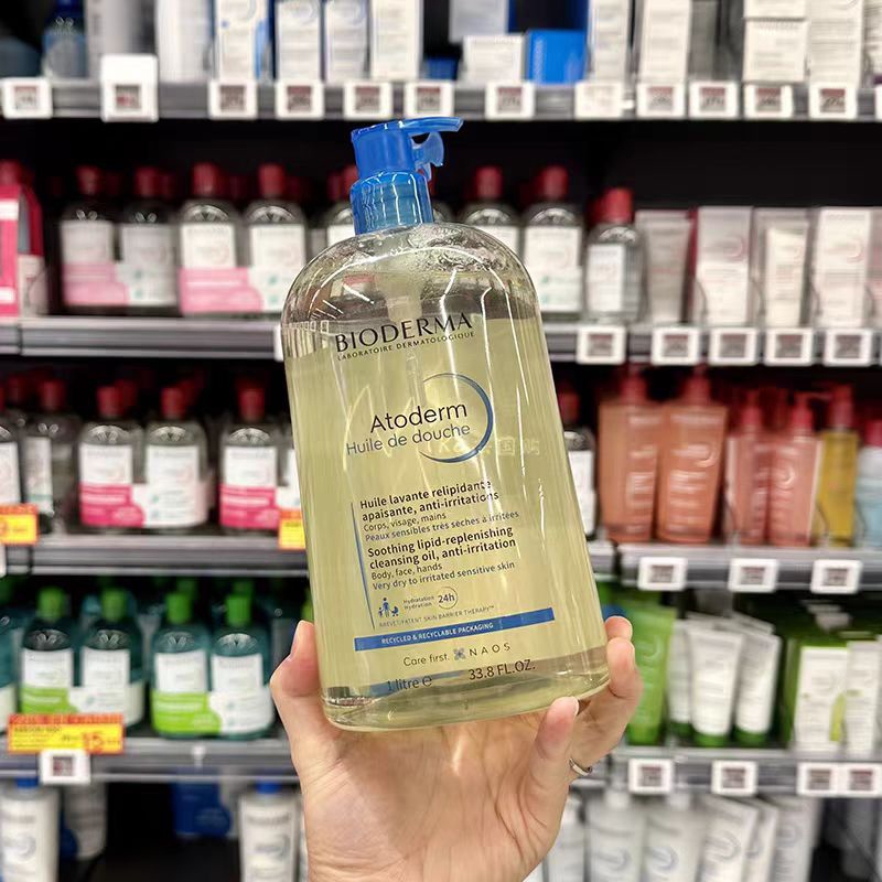 Dầu tắm giúp làm sạch Bioderma Atoderm Huile De Douche 1L / Gel rửa mặt tạo bọt Bioderma Sensibio / Sebium Gel Moussant